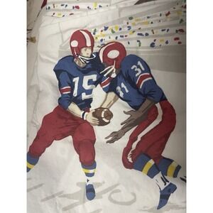 Pottery Barn Kids Vintage Football Duvet Cover Twin 100% Organic Cotton